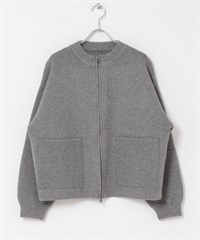 針織拉鍊夾克(灰色-M-其他灰色)