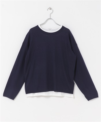 【新色追加】層次設計套衫(藏青色-FREE-NAVY)