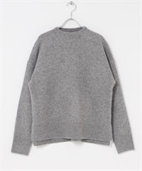 高領側邊開衩針織衫(炭灰色-FREE-CHARCOAL GRAY)