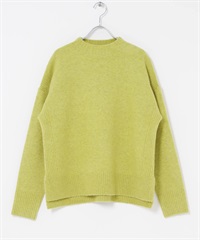 高領側邊開衩針織衫(開心果綠-FREE-其他綠色)