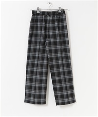 UR TECH 格紋直筒輕便長褲(黑色-S-BLACK)