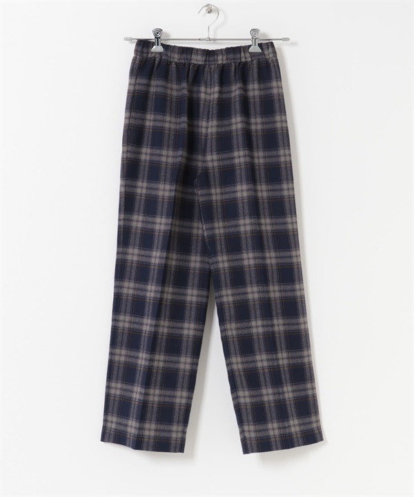 UR TECH 格紋直筒輕便長褲(藏青色-S-NAVY)