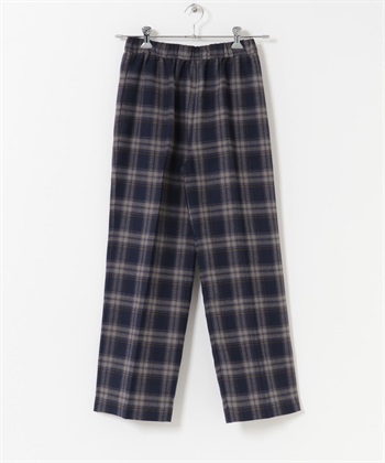 UR TECH 格紋直筒輕便長褲(藏青色-S-NAVY)