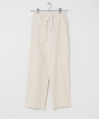 彈性斜紋輕便長褲(象牙白-FREE-IVORY)