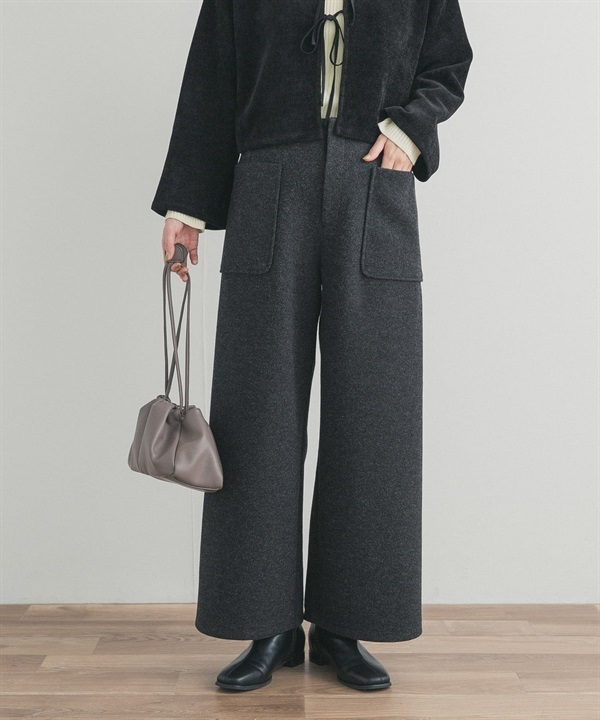 針織麥爾登寬褲