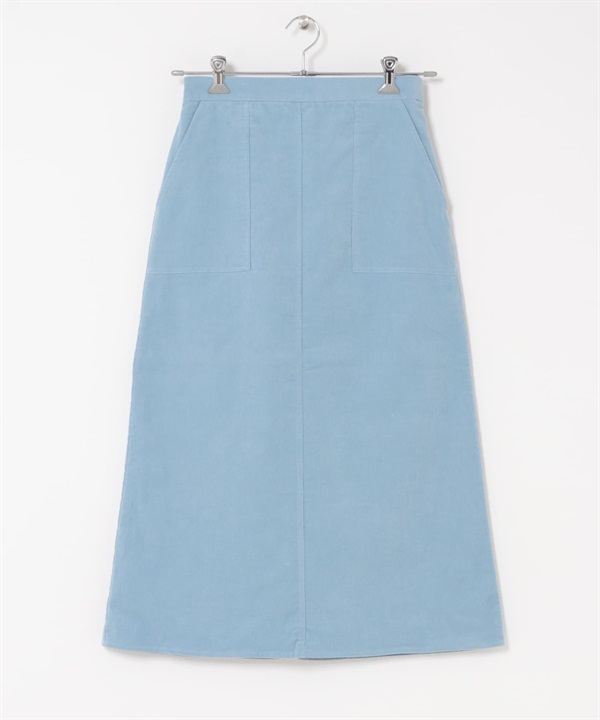 UR TECH 燈芯絨長裙(淺藍色-M-LIGHT BLUE)