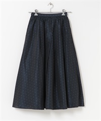 點點打褶碎褶裙(藏青色-FREE-NAVY)