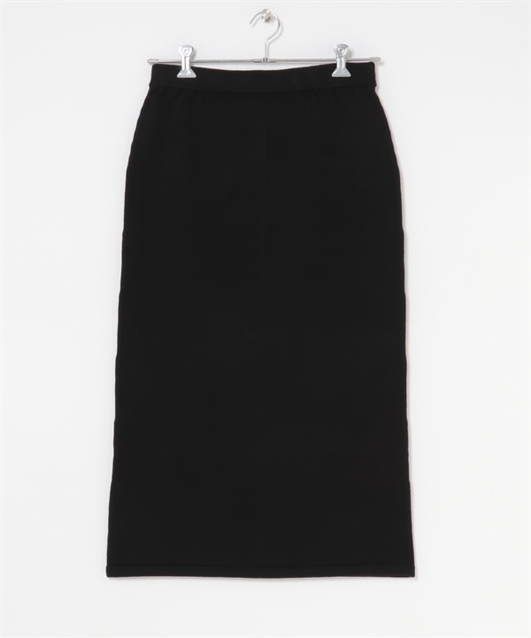 『UR TECH 200日針織』直筒裙(黑色-M-BLACK)