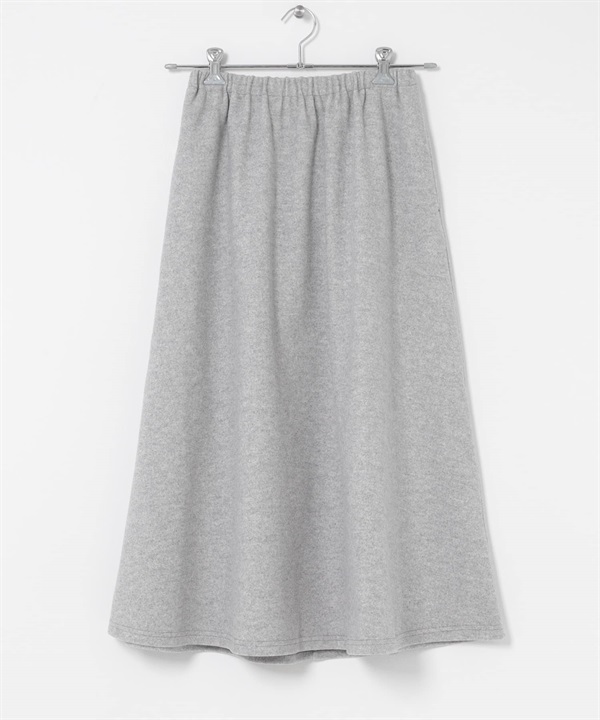 仿羊毛平針織布碎褶裙(淺灰色-FREE-LIGHT GRAY)