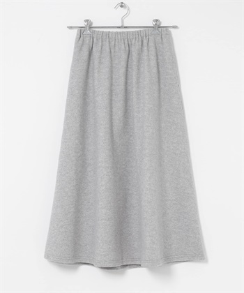 仿羊毛平針織布碎褶裙(淺灰色-FREE-LIGHT GRAY)