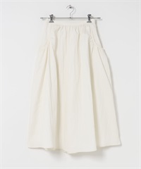 側邊口袋碎褶裙(米色-FREE-OFF WHITE)