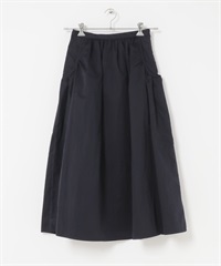 側邊口袋碎褶裙(藏青色-FREE-NAVY)