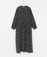 小碎花抽繩洋裝(黑色-FREE-BLACK)