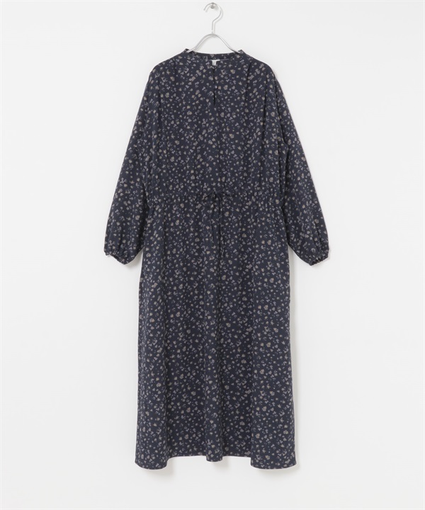小碎花抽繩洋裝(藏青色-FREE-NAVY)