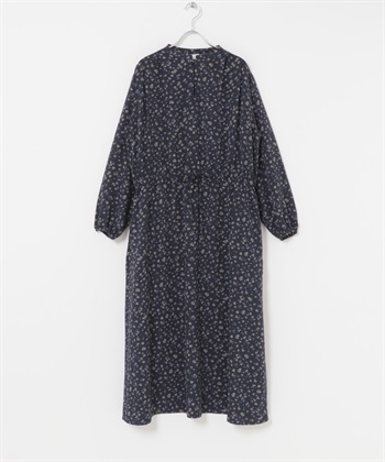 小碎花抽繩洋裝(藏青色-FREE-NAVY)