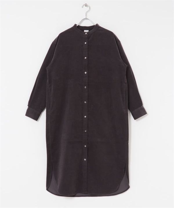 UR TECH 燈芯絨襯衫洋裝(灰色-S-GRAY)
