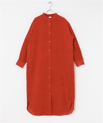 UR TECH 燈芯絨襯衫洋裝(橘色-S-ORANGE)