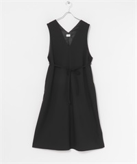 UR TECH 斜紋傘狀背心裙(黑色-M-BLACK)