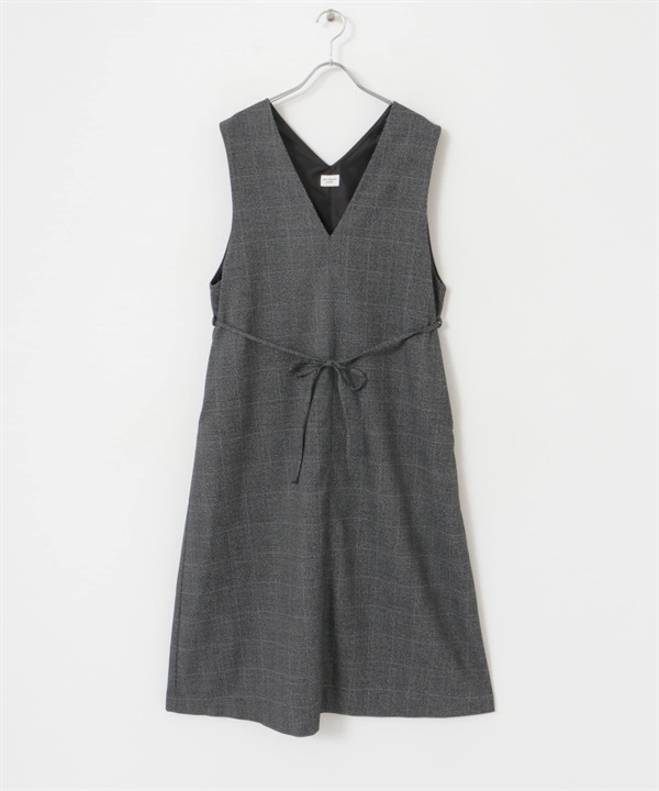 UR TECH 斜紋傘狀背心裙(格紋-M-CHECK)