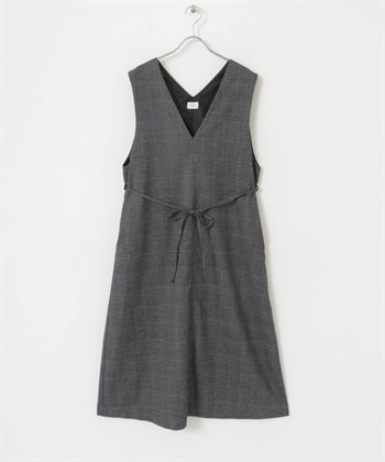 UR TECH 斜紋傘狀背心裙(格紋-M-CHECK)