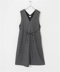 UR TECH 斜紋傘狀背心裙(格紋-M-CHECK)