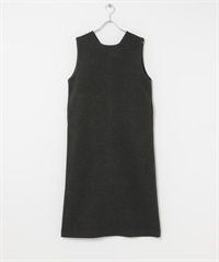 仿羊毛針織布背心裙(炭灰色-FREE-CHARCOAL GRAY)
