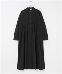 蜜桃絨細褶洋裝(黑色-FREE-BLACK)