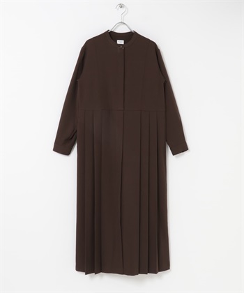 UR TECH SMOOTHLUXE 側邊百褶剪接洋裝(棕色-S-BROWN)