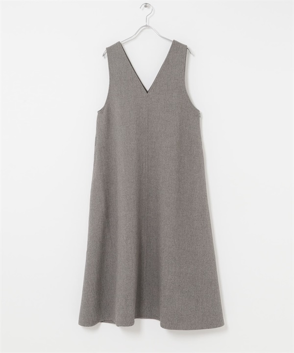 混色紗背面打褶傘狀背心裙(灰色-FREE-GRAY)