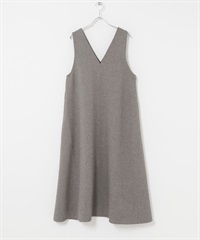 混色紗背面打褶傘狀背心裙(灰色-FREE-GRAY)