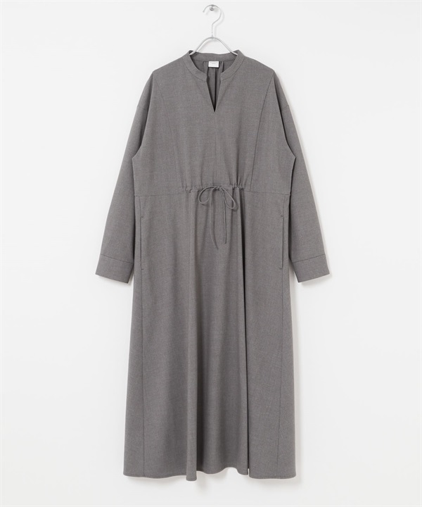 抽繩蝴蝶結傘狀洋裝(灰色-FREE-GRAY)