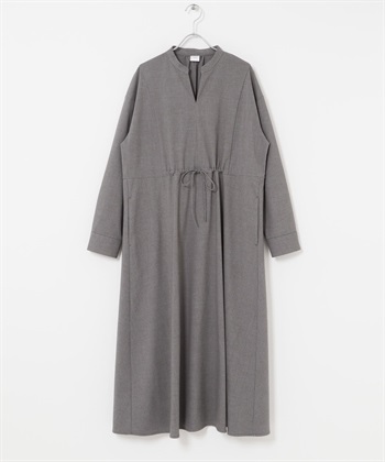 抽繩蝴蝶結傘狀洋裝(灰色-FREE-GRAY)