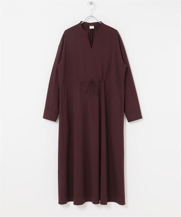 抽繩蝴蝶結傘狀洋裝(酒紅色-FREE-BURGUNDY)