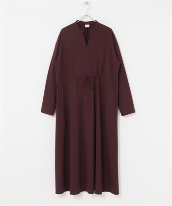 抽繩蝴蝶結傘狀洋裝(酒紅色-FREE-BURGUNDY)