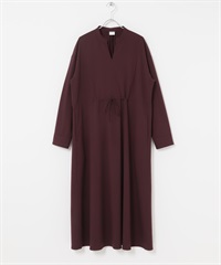 抽繩蝴蝶結傘狀洋裝(酒紅色-FREE-BURGUNDY)