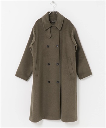 羊毛長版大衣(棕色-M-其他棕色)