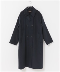 羊毛長版大衣(藏青色-M-NAVY)