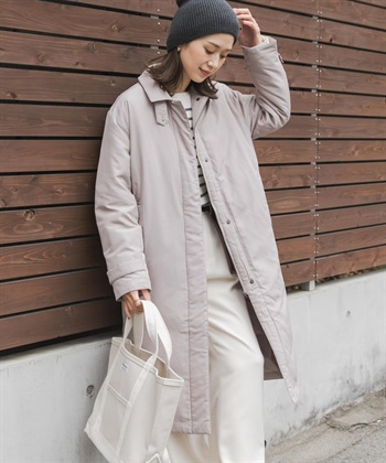 無絎縫輕量羽絨長大衣