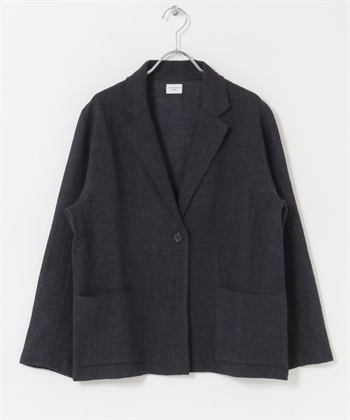 羊毛紗羅外套(炭灰色-M-CHARCOAL GRAY)