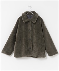 繭型絨毛大衣(炭灰色-M-CHARCOAL GRAY)