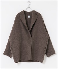 羊毛雙面呢中長版大衣(棕色格紋-M-CHECK)