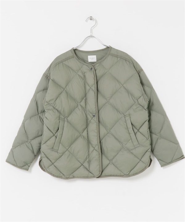 輕量絎縫羽絨外套(卡其綠-M-KHAKI)