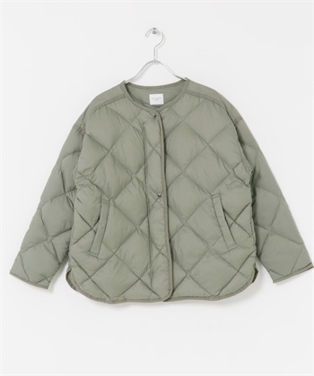 輕量絎縫羽絨外套(卡其綠-M-KHAKI)