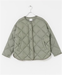 輕量絎縫羽絨外套(卡其綠-M-KHAKI)