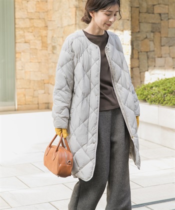 輕量羽絨絎縫長大衣