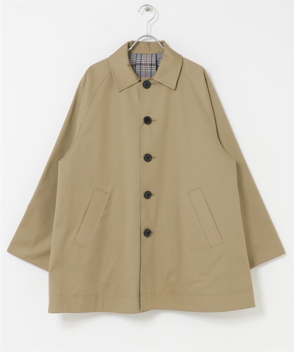 雙面穿立領大衣(膚色-M-BEIGE)