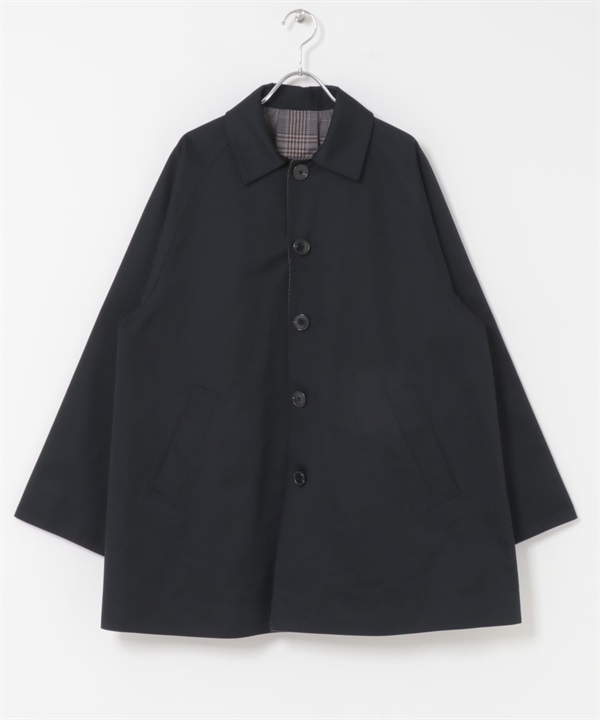 雙面穿立領大衣(藏青色-M-NAVY)