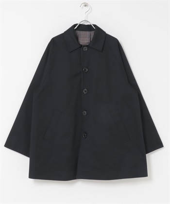 雙面穿立領大衣(藏青色-M-NAVY)