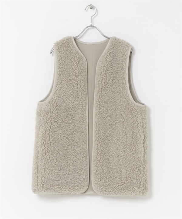 雙面穿絨毛背心(灰膚色-M-其他膚色)