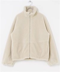 拉鍊絨毛夾克(米色-FREE-OFF WHITE)